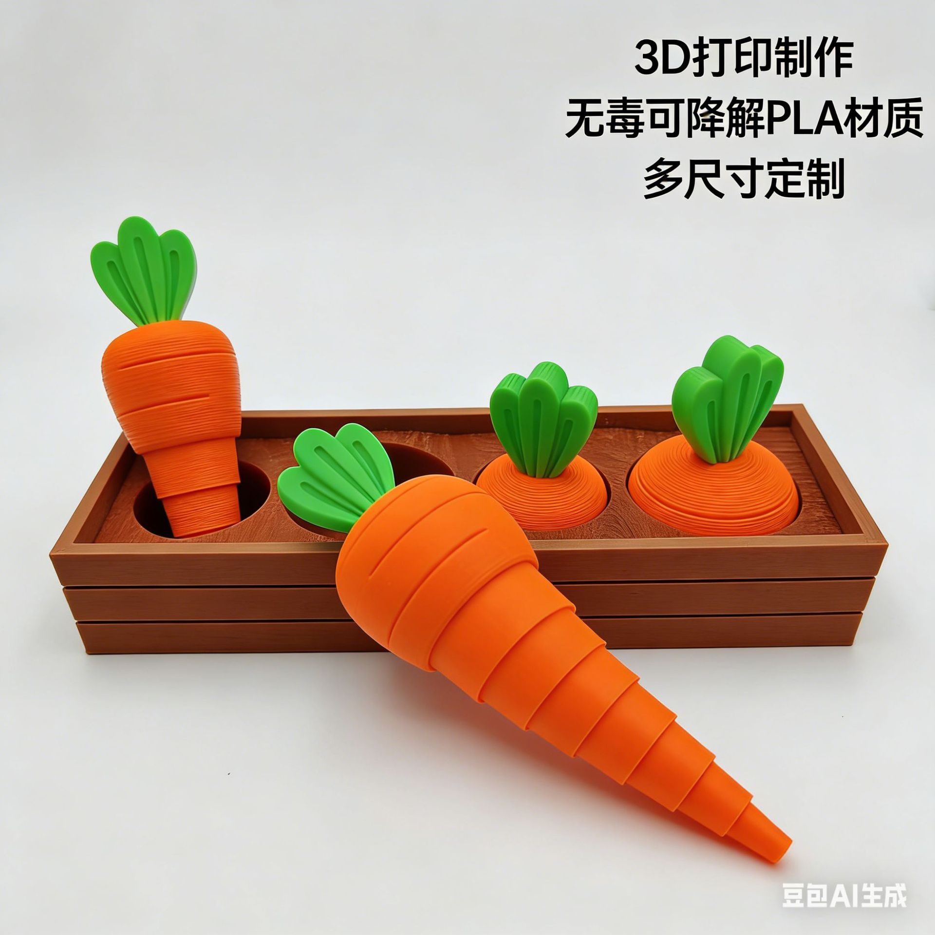 3D-печатные игрушки, новинка для трансграничной торговли: 3D-печатная популярная игрушка-морковка, необычная выдвижная морковка-антистресс.