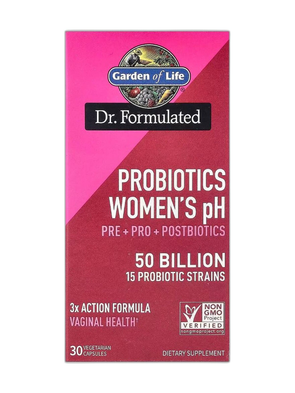 Garden of Life Dr. Formulated Пробиотики для женщин Women's pH, 50 млрд КОЕ, 30 капсул