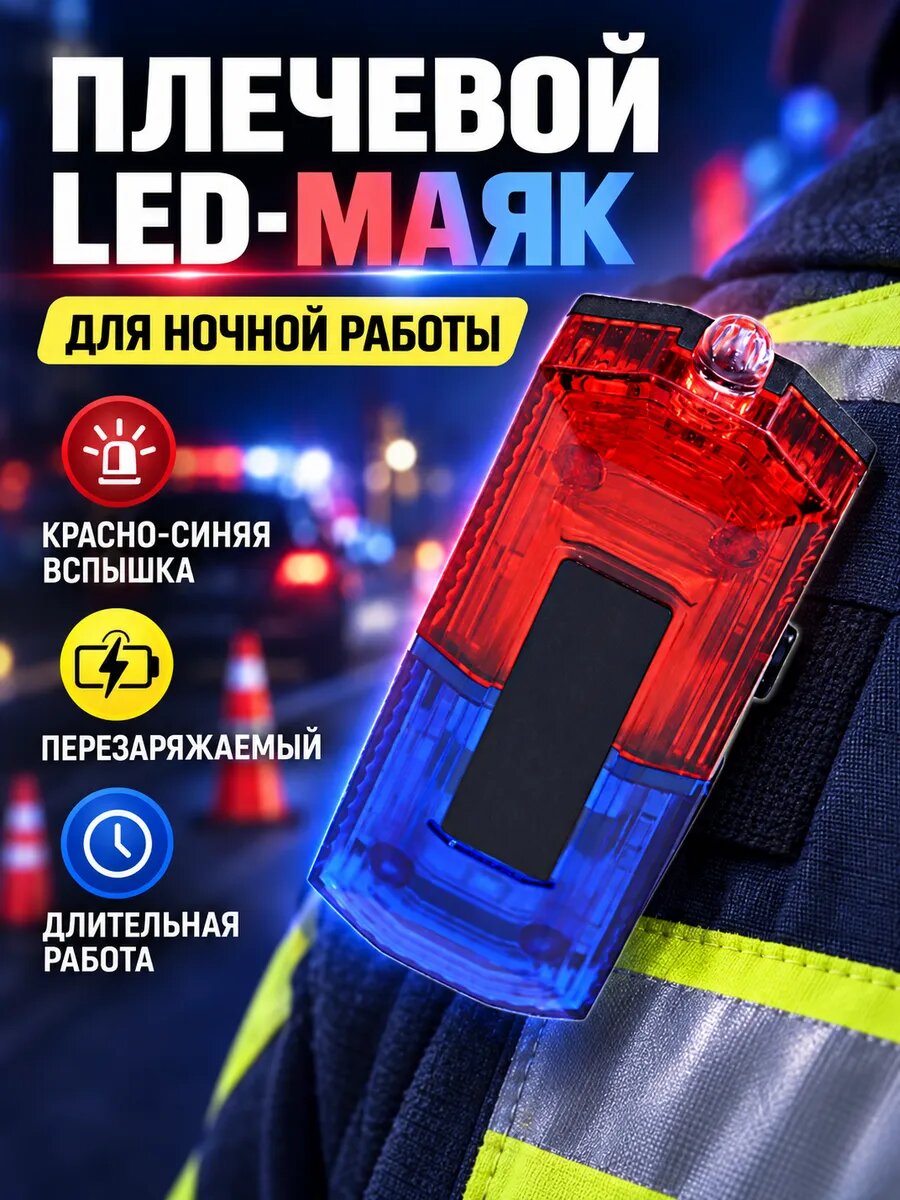 Сигнальный LED-фонарь на плечо аккумуляторный