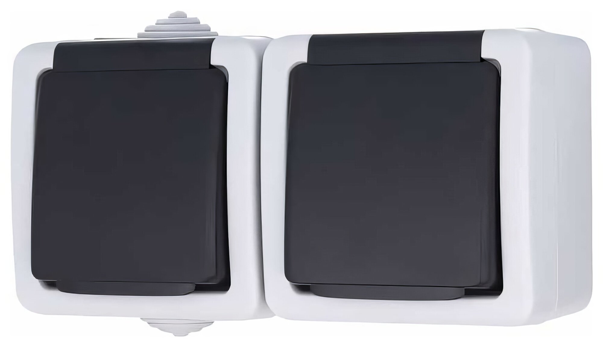 Двойная розетка LK Studio с з/к IP54 16А/250V серый LK AQUA 80008