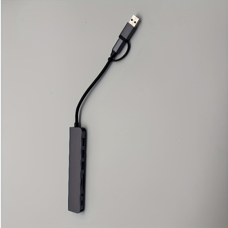 Хаб USB-C 8 в 1 с кардридером, 4 порта USB 3.0/2.0, разъем RJ45, поддержка PD 87W, слоты SD/TF, металлический корпус, 1 шт, модель 8 NI 2