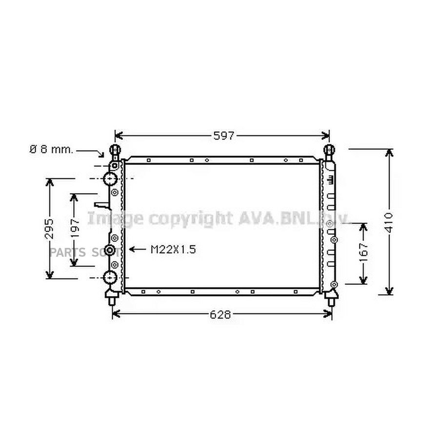 Радиатор охлаждения от официального дистрибьютора, AVA, артикул FTA2096