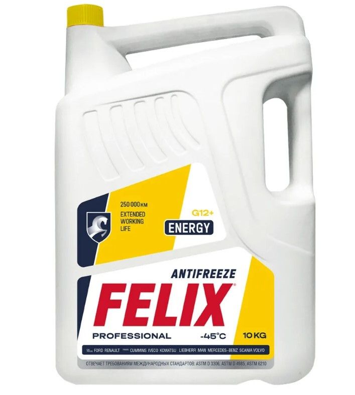 Антифриз Felix Energy G12+ желтый -45 С 10 кг