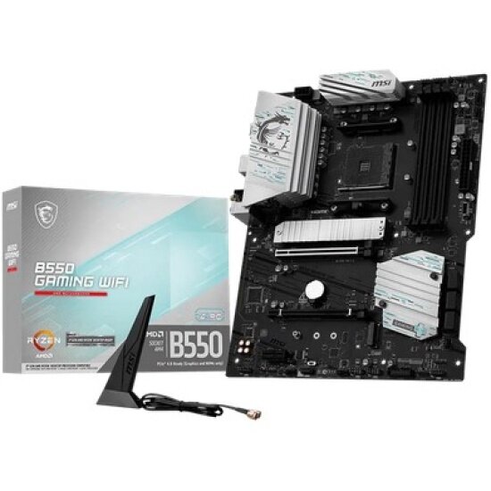 Материнская плата MSI B550 GAMING WIFI, AM4, AMD B550, 4xDDR4, 6xSATA, 2xM.2, 1xPCIe 4.0 x16, DisplayPort, HDMI, 1x1Gb LAN, Wi-Fi 5, Bluetooth, 3x3.5 мм, 7.1, ATX