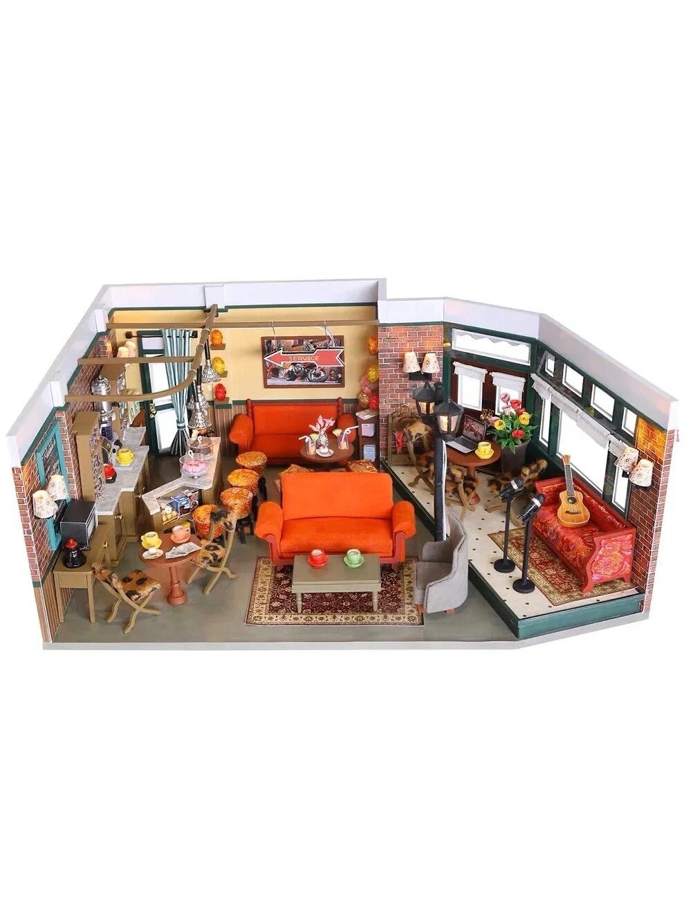 Интерьерный конструктор, румбокс, кафе "Central Perk" из сериала "Друзья", миниатюра DIY House, новогодний подарок