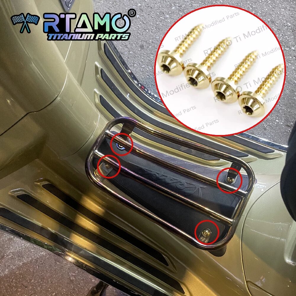 Болты решетки для Vespa 150, титановый сплав, золотой, 4 штуки