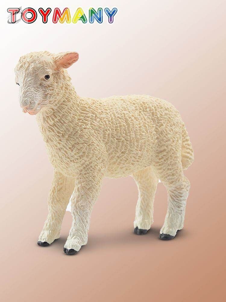 Toymany фигурка ферма животное, Белый ягненок, подарок и коллекция, 5.3X1.7X4.6cm