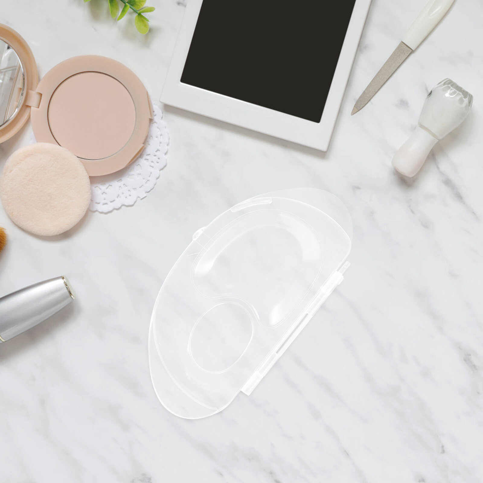 2 Набора Палитры Для Смешивания Фонда В Liquid Makeup С Траверспарнй Подставкой И Шпателем 12.40X6.50X0.70Cm