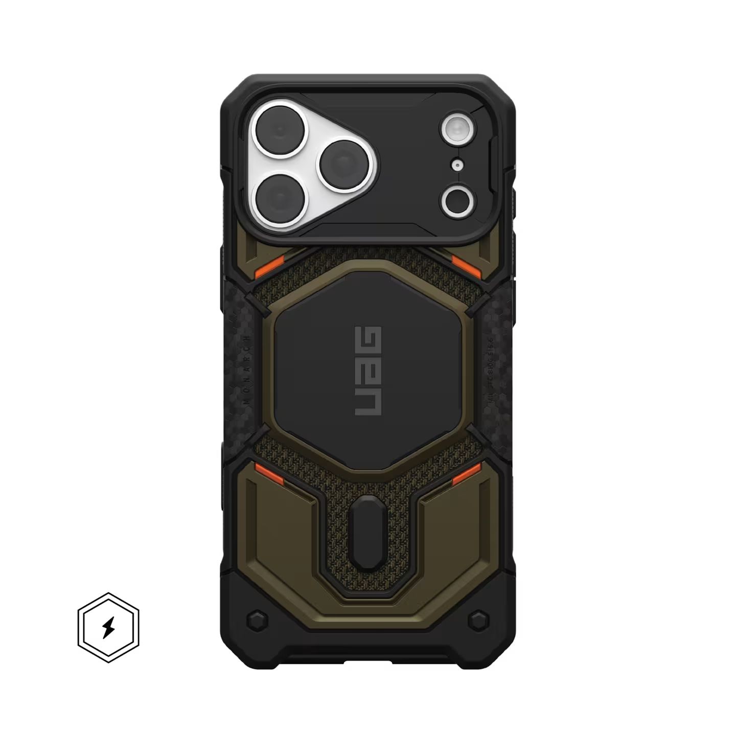 Чехол с поддержкой MAGSAFE UAG Monarch Pro для iPhone 18/17 Pro Max 6.9", цвет Зеленый (Kevlar Element Green)
