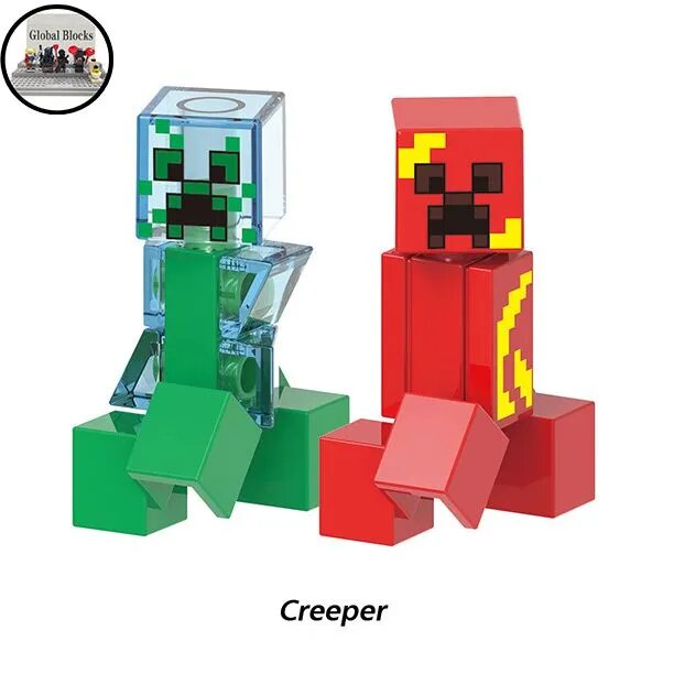 Аниме фигурок Конструктор (совместим с лего), Майнкрафт/Minecraft (4.5см, пакет) Creeper-R161