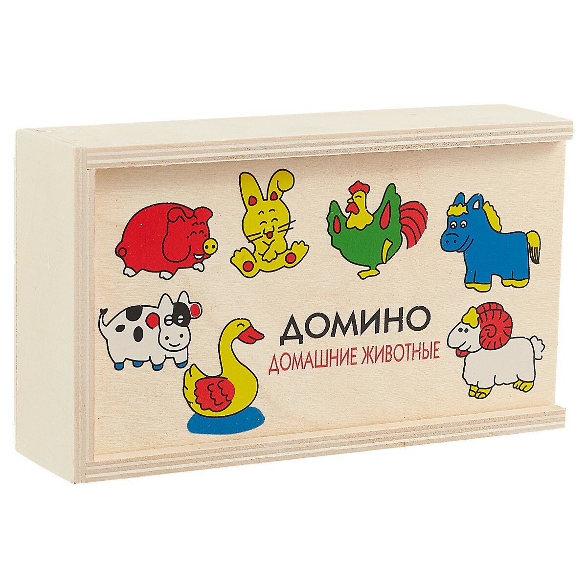 Домино «Домашние животные» деревянное, 28 фишек, в ассортименте