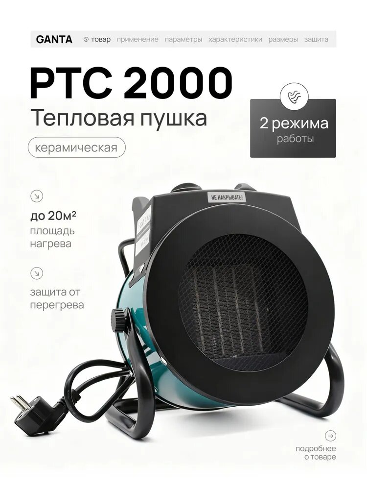 Тепловая пушка 2000вт