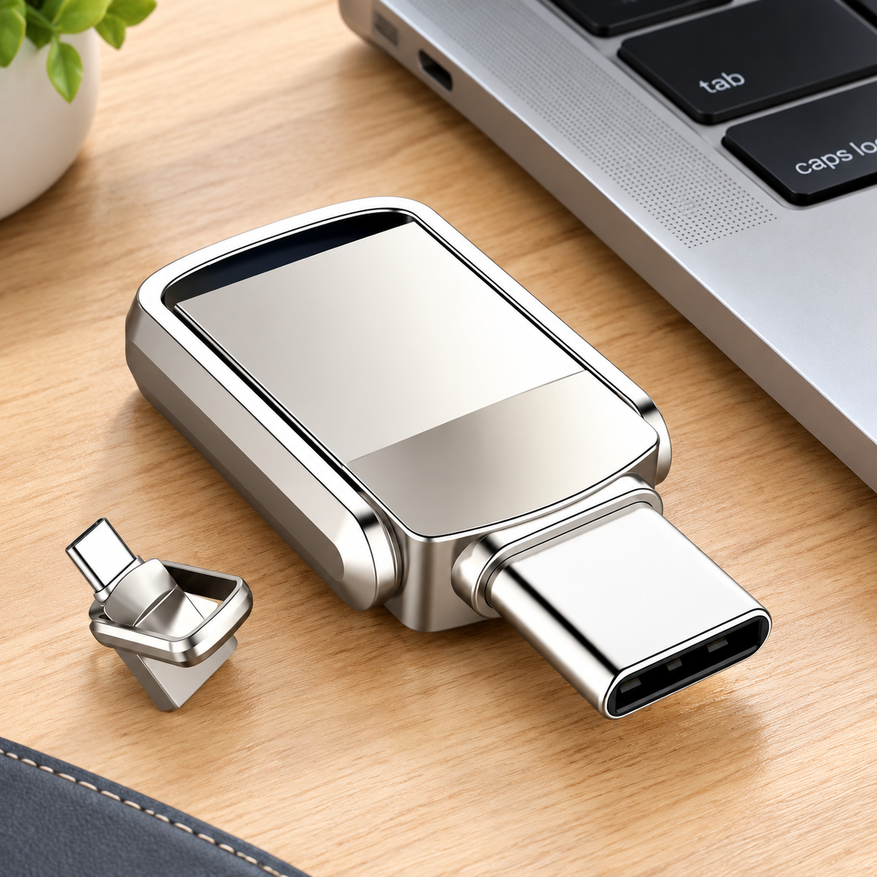 USB-накопитель Type-C 2ТБ, OTG (Цвет товара: серебристый)