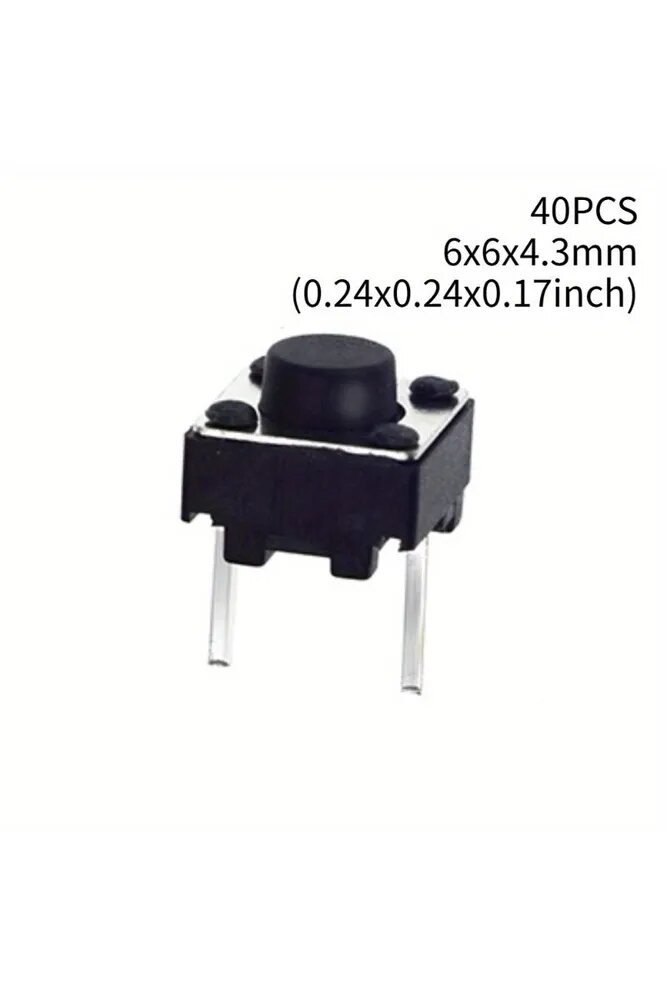 40PCS такт кнопочный переключатель 12V медный 2PIN DIP2 микро-переключатель 6X6X4.3MM TV Home Use Button