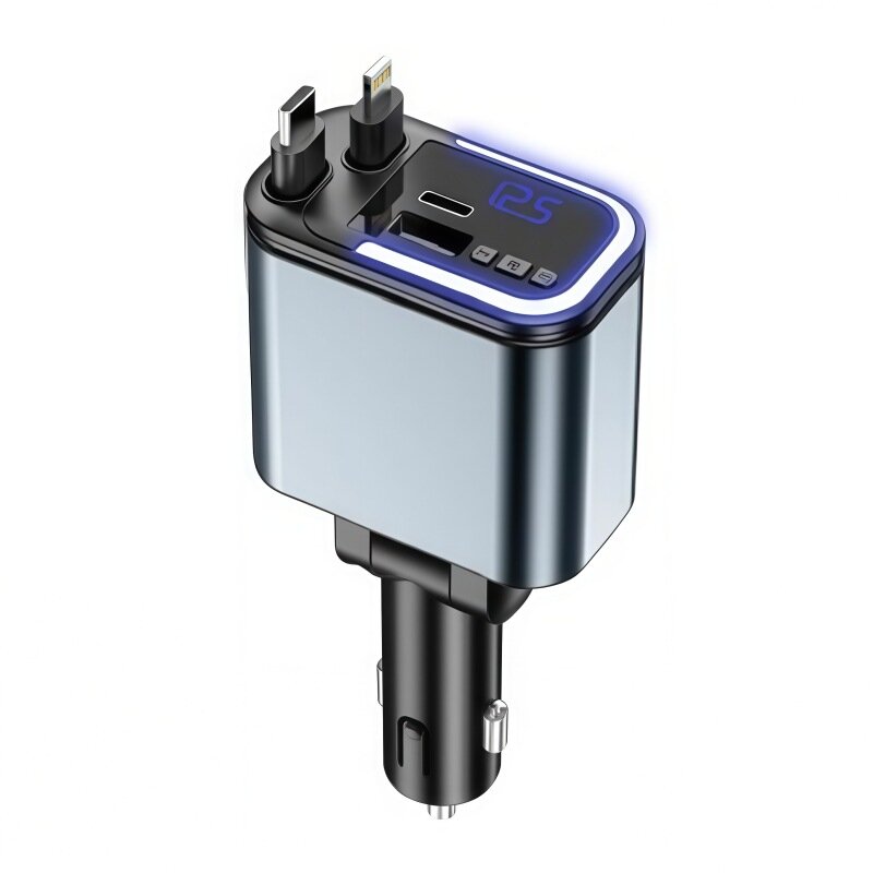 Автомобильная зарядка версия Bluetooth выдвижной кабель быстрая зарядка адаптер прикуривателя для Apple