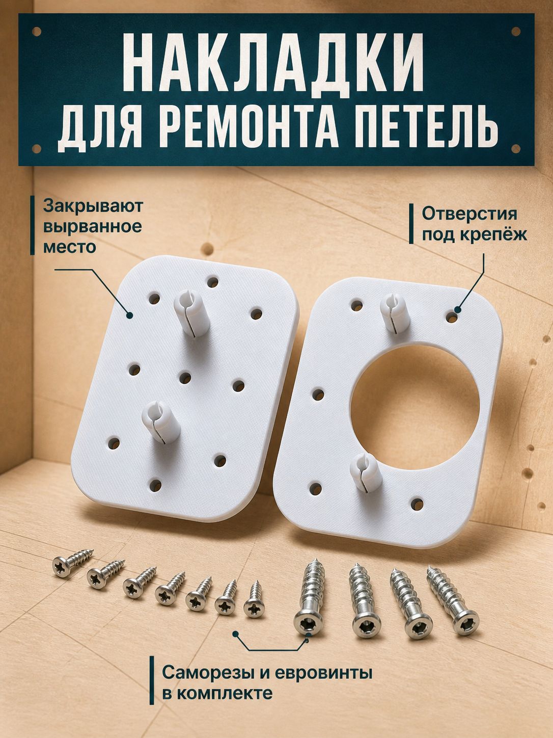 Накладки для ремонта мебельных петель