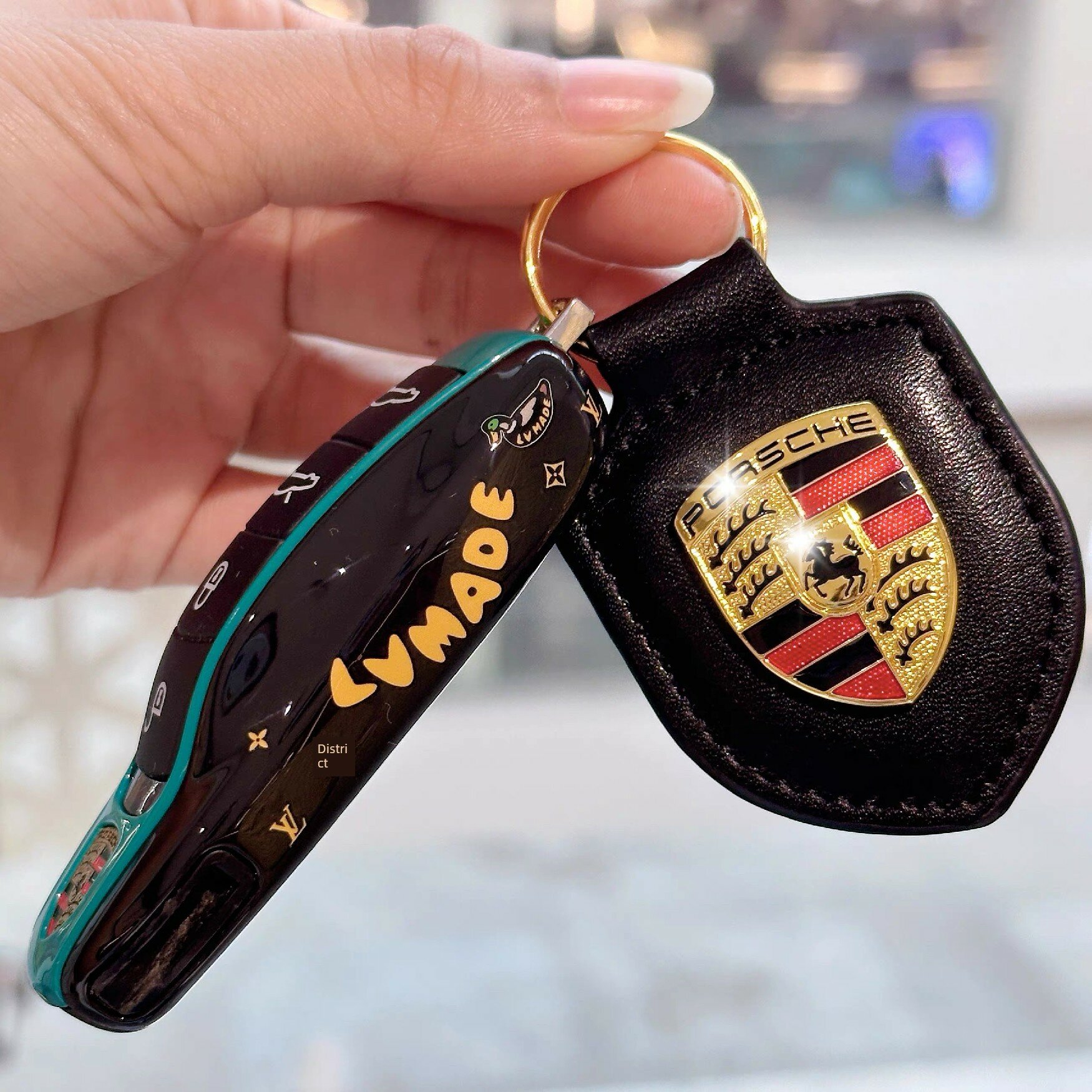 Чехол для брелока Porsche с дизайном Черная Утка для 992 Macan Cayenne Panamera 718 911 Taycan - Черный