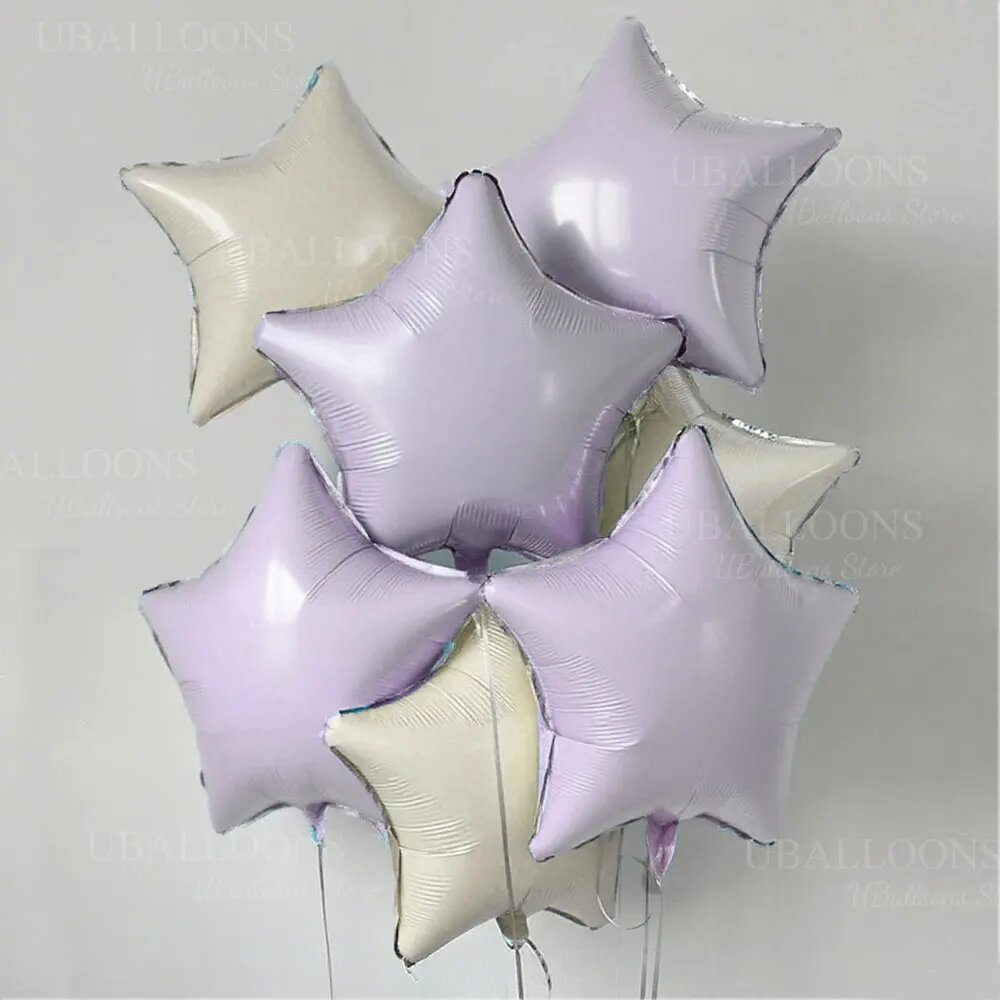 Фольгированные шары MicroPlush со звездами Purple Beige