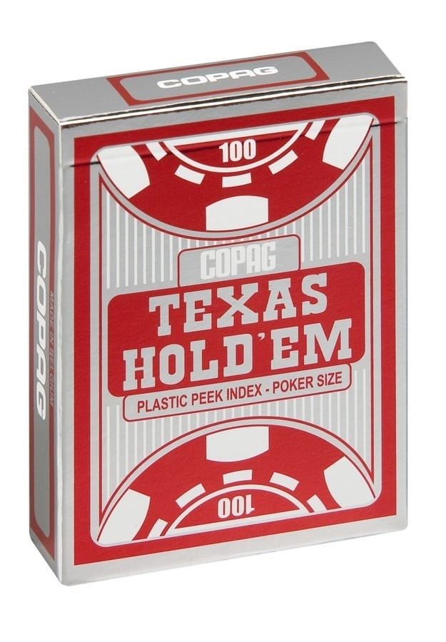Настольная игра Cartamundi Texas Hold'em plastic peek index, 54 карты, красный