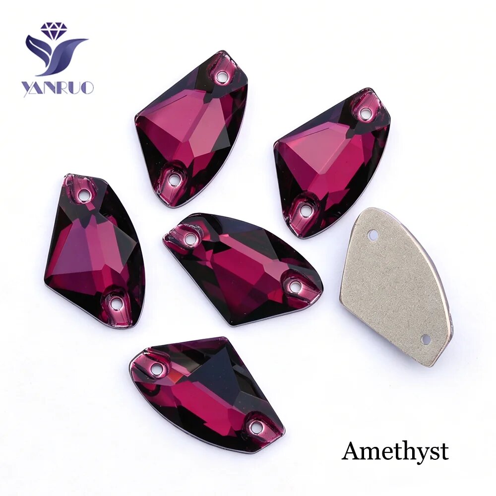 Стразы YANRUO 3256 стеклянные 12x19mm 16Pcs, Amethyst