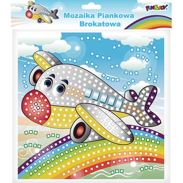 Мозаика Hasta Fun&Joy, блестящая пенная, самолет для детей
