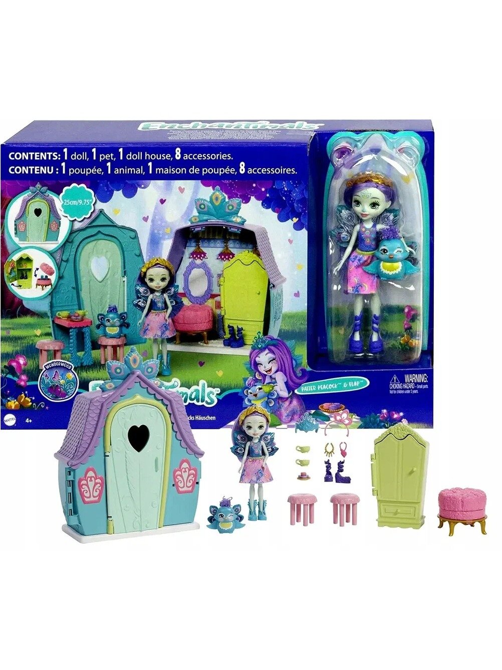 Игровой набор Mattel Enchantimals - Домик Пэттер Павлины с куклой и аксессуарами - Энчантималс GYN61