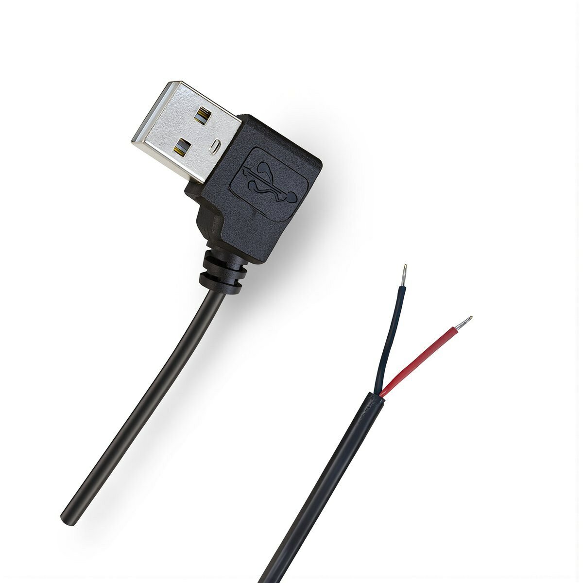 USB кабель для любителей самостоятельной сборки электроники, 2 и 4 жилы, предварительно припаянные концы, 0,3 м черный
