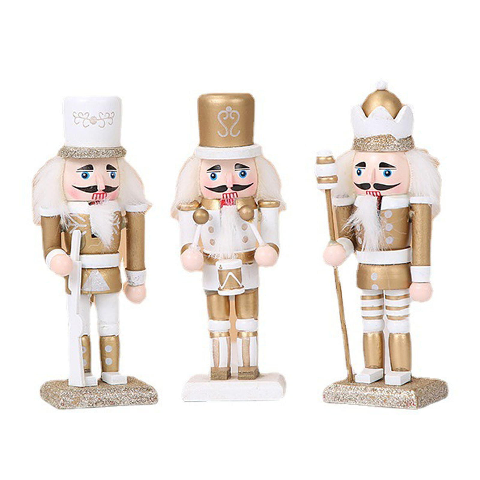 3 деревянные фигурки короля Щелкунчики 15 см Рождественские