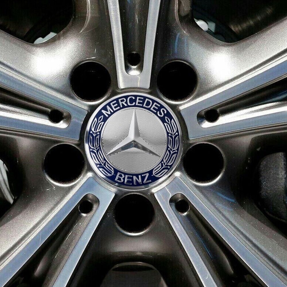 4 шт, 75 мм, классические темно-синие колпаки ступиц для Mercedes-Benz AMG Wreath