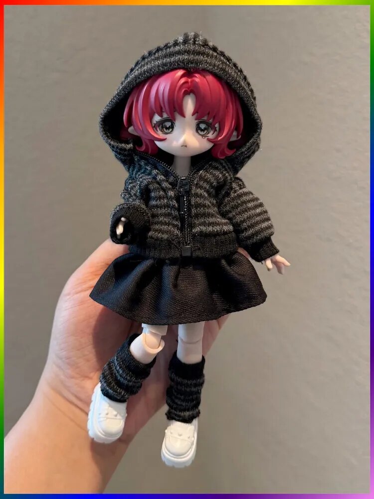 Одежда для BJD 1/8, 1/12, подходит для ob11, рост 11-17 см, платье, без куклы и обуви