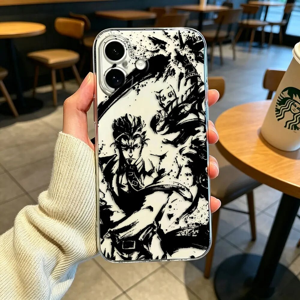 Прозрачный чехол JoJo's B-Bizarre A-Adventure для iPhone Apple 17 AIR 17E 16E 16 15 PTTM03, IPHONE12