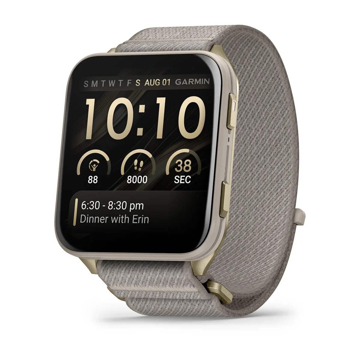 Умные часы Garmin Venu X1 бежевые с нейлоновым ремешком (010-02980-09)