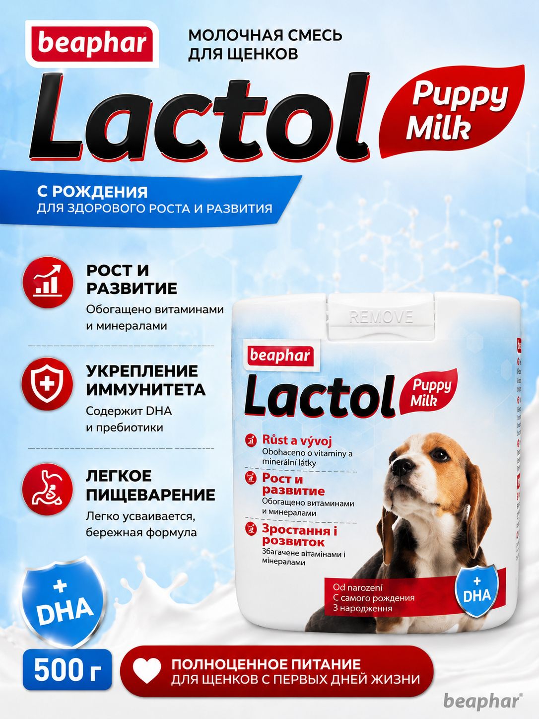 Молочная смесь для щенков Lactol Puppy Milk 500гр. СГ:13.01.2028