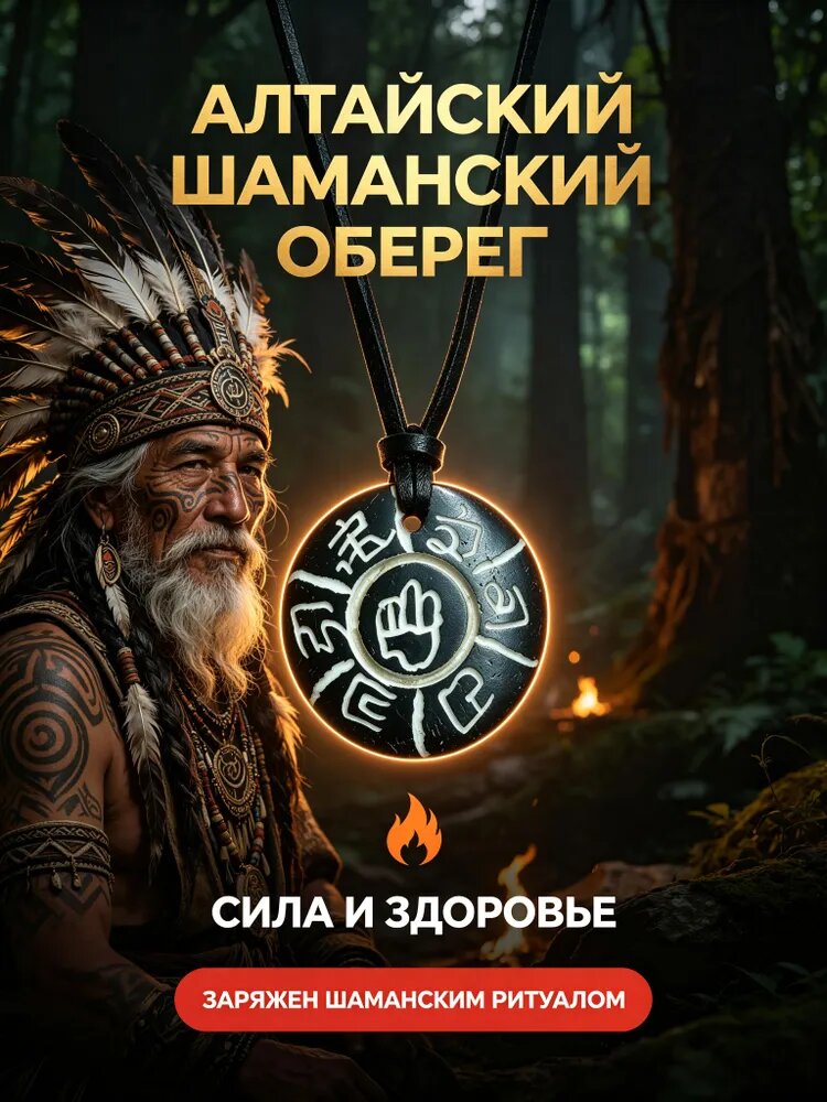 Амулет с символом солнца из кости быка