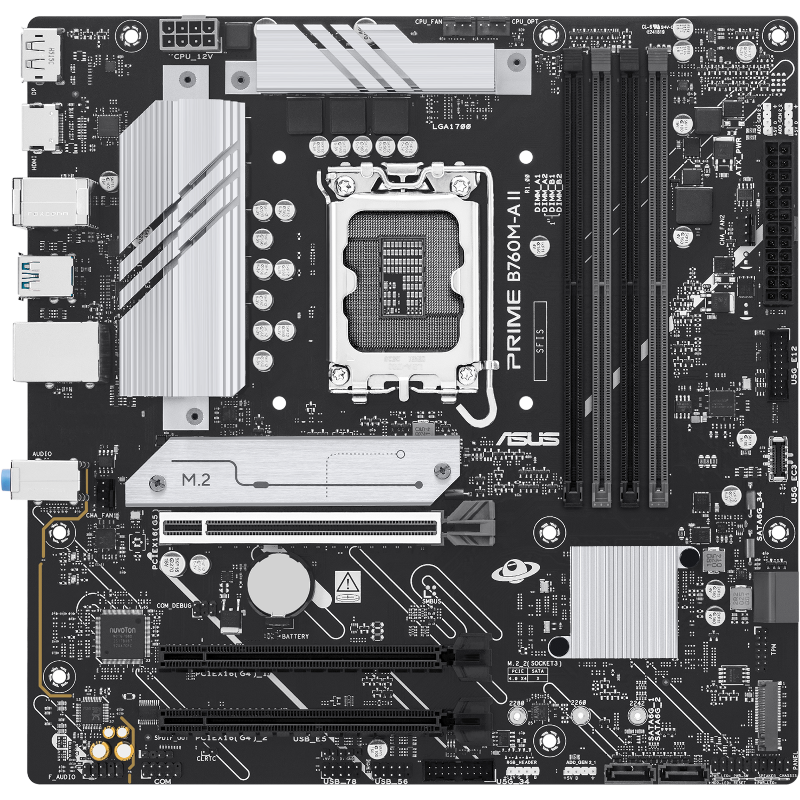Материнская плата ASUS PRIME B760M-A II-CSM, LGA1700, Intel B760, Micro-ATX, DDR5 90MB1NG0-M0EAYC