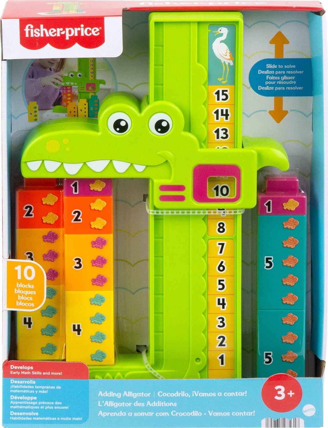 Обучающая игрушка Fisher-Price Башня для сложения "Аллигатор" JCT13