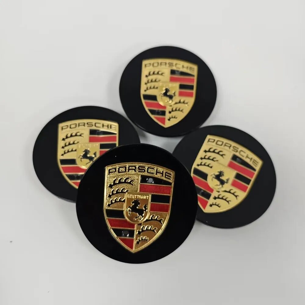 Набор из 4 колесных центровых колпаков 76 мм для Porsche (Cayenne, Cayman, Boxster, Panamera), не для Macan, серый/серебристый/черный/хром