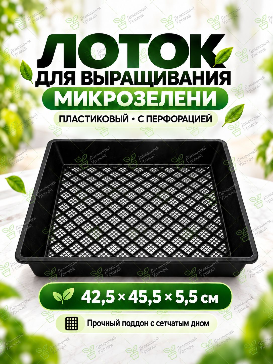 Поддон для микрозелени 42.5x42.5x5.5 см