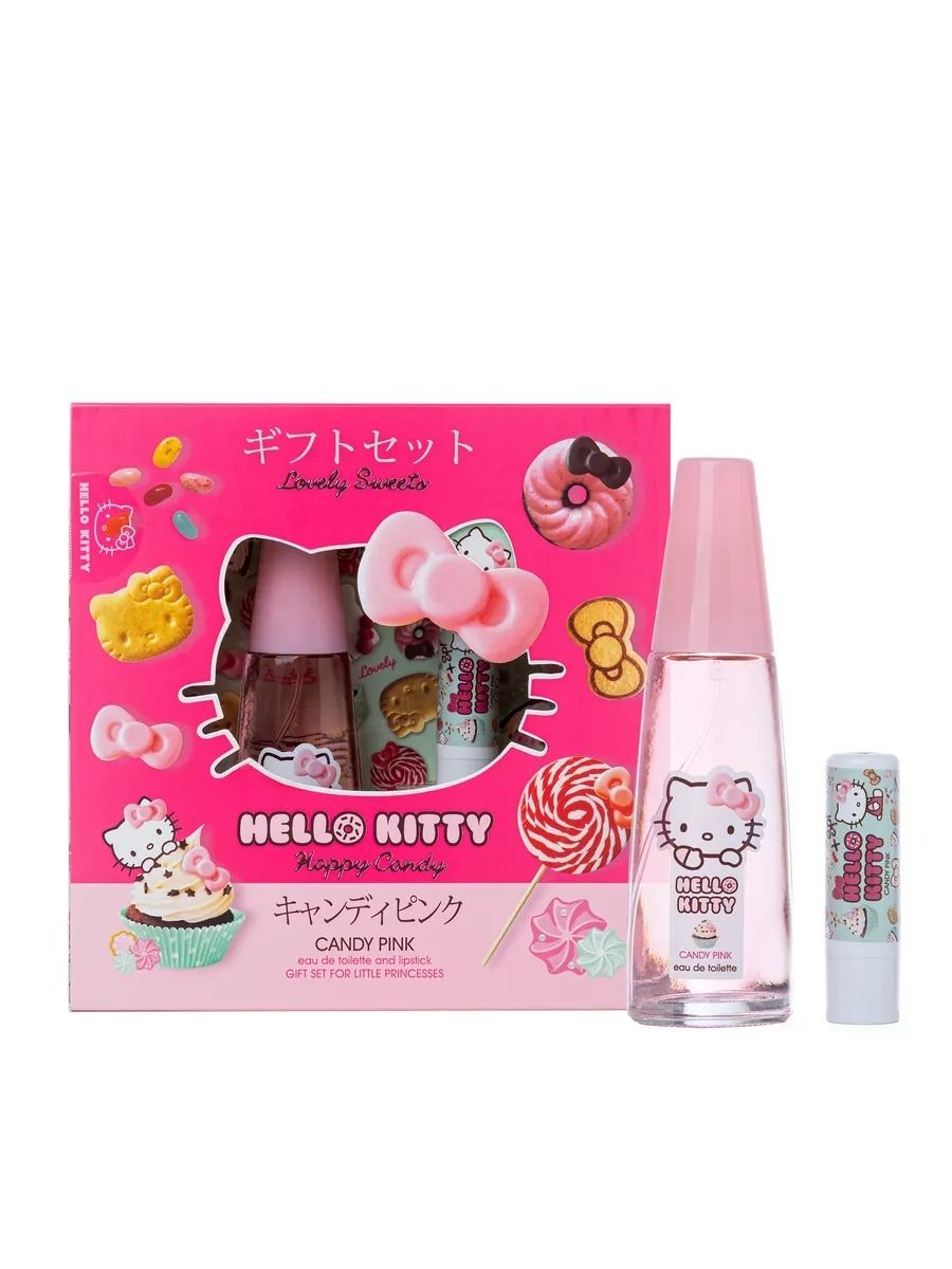 Парфюмерный набор детский Hello Kitty CANDY PINK гигиеническая помада: туалетная вода