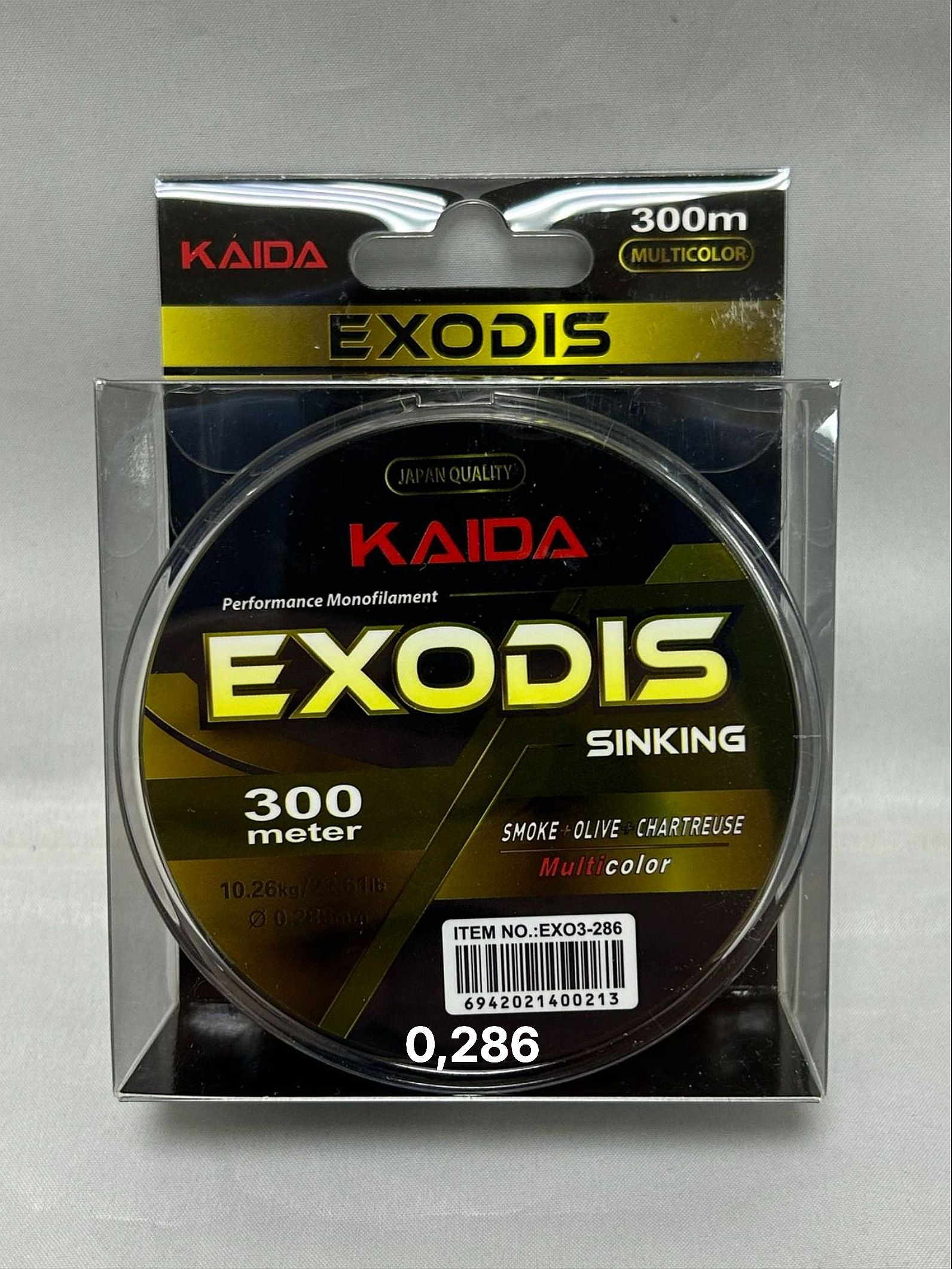 Леска рыболовная KAIDA EXODIS 0.286 мм - 10,26 кг 300 м, тонущая монофильная