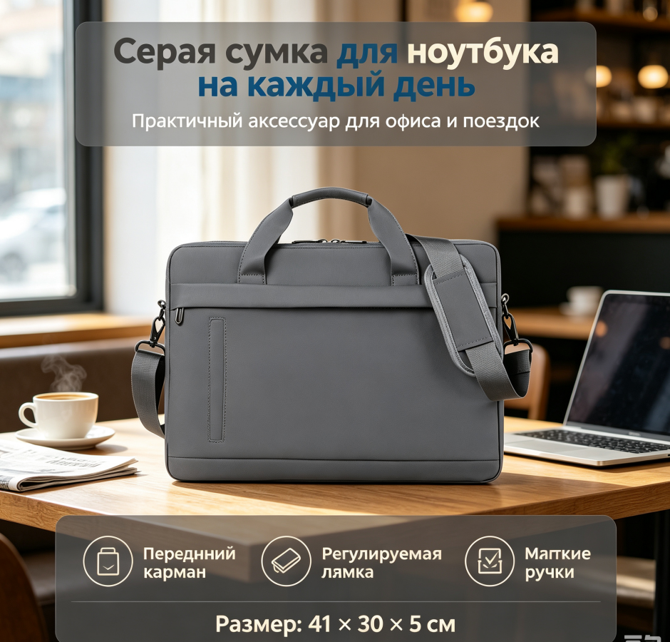 13-15.6 дюйма. Деловая сумка для ноутбука, водонепроницаемая портативная сумка через плечо, офисный портфель для