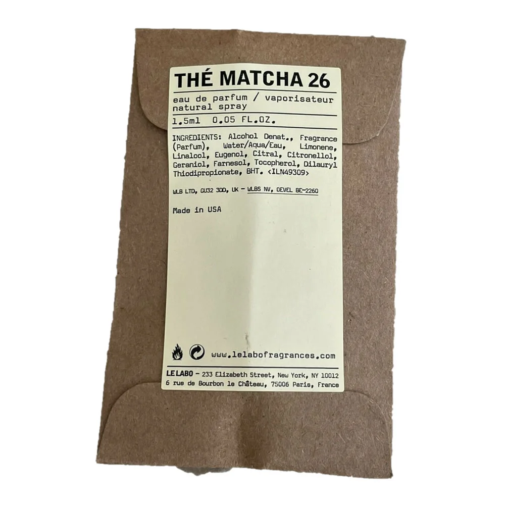 Ле Лабо Матча 26 сэмпл 0.75 / Парфюмерная вода Le Labo The Matcha 26 миниатюра