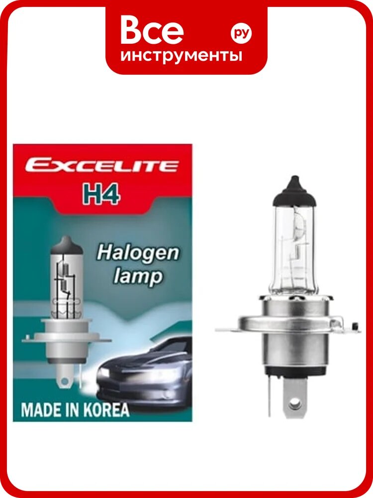 Лампа галогенная Excelite H4 ST 12V 60/55W P43t (спайка 2 шт) 10500
