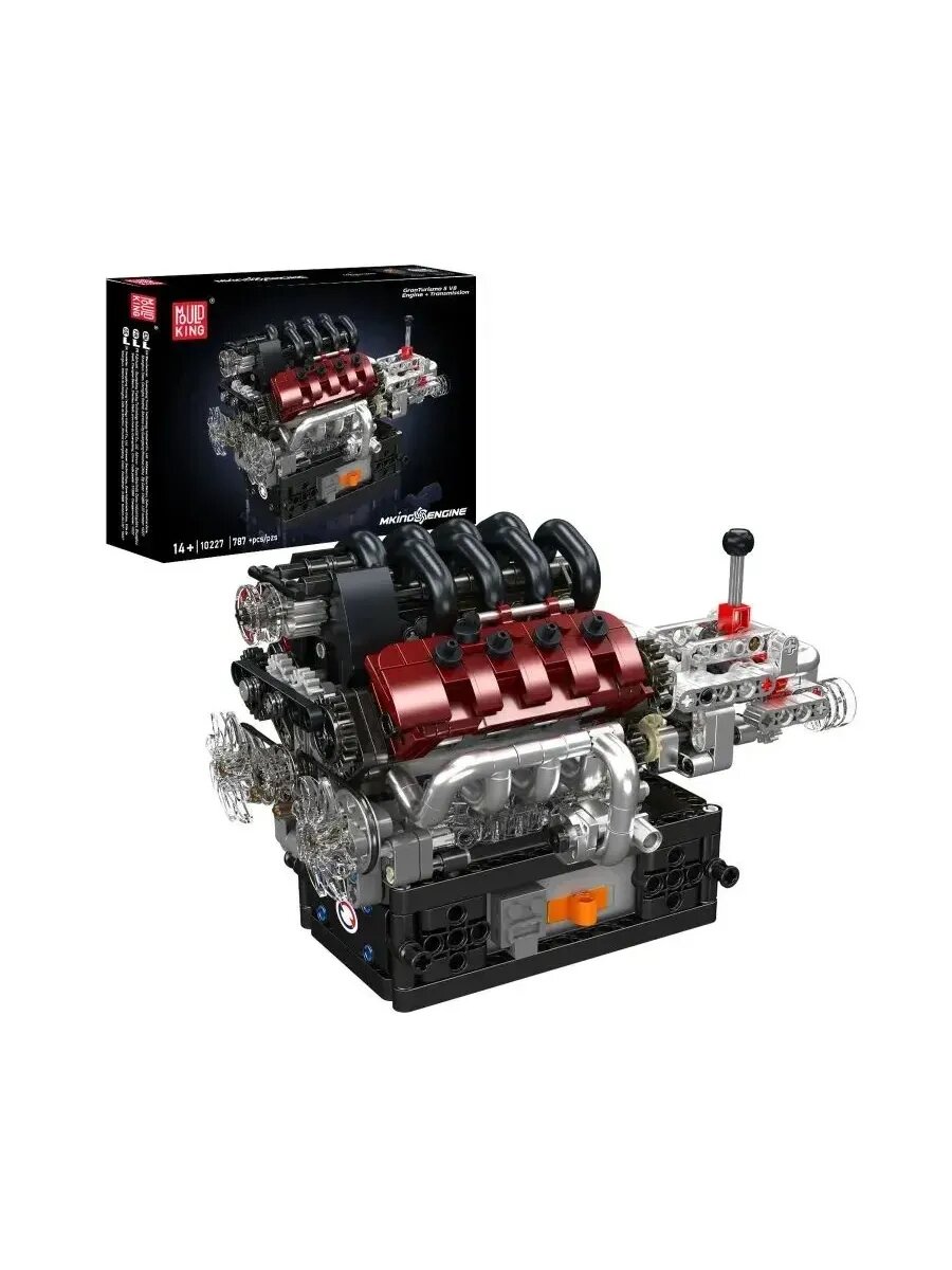 Technic конструктор Двигатель Martha V8 + коробка передач