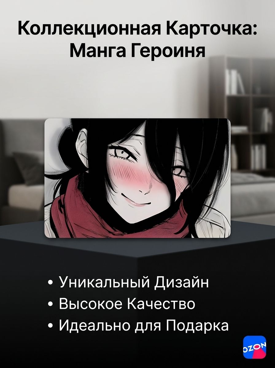 3D Стерео-карточка "Человек-бензопила" - Резе (Reze), эффект открывания глаз, переливающаяся аниме открытка
