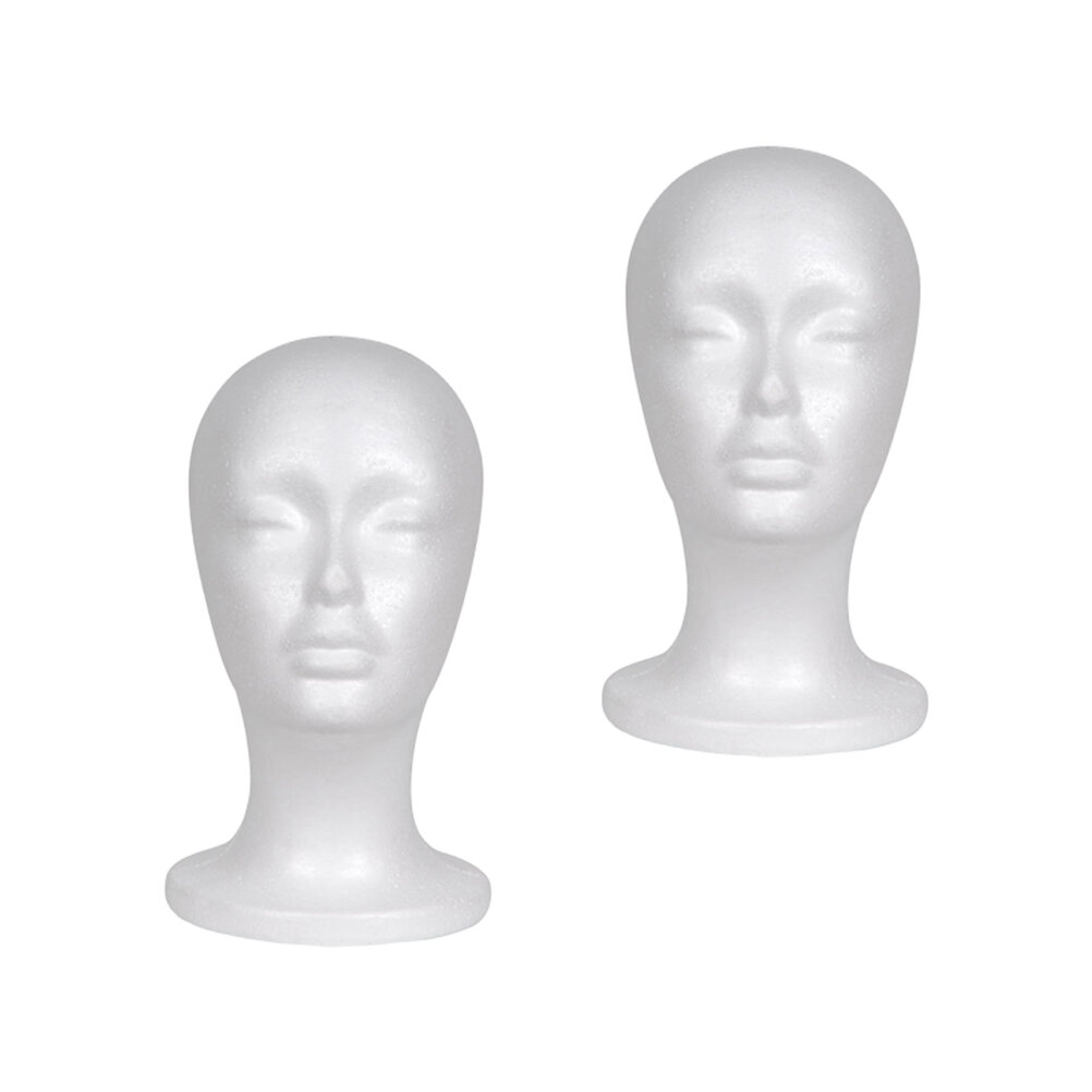 2 Штуки Модель Женской Головы Для Витрины Париков Очки Шляпы 25X31Cm White