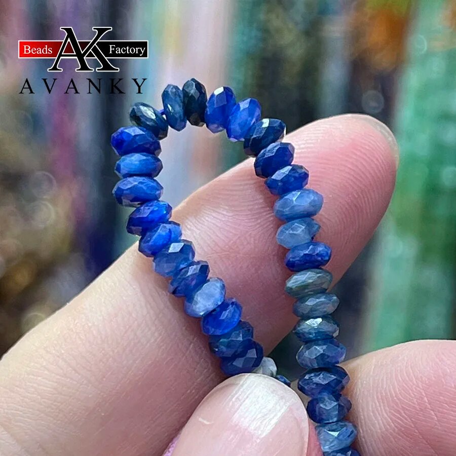Бусины AVANKY из натурального хрусталя с градиентом кианита 2x4 мм