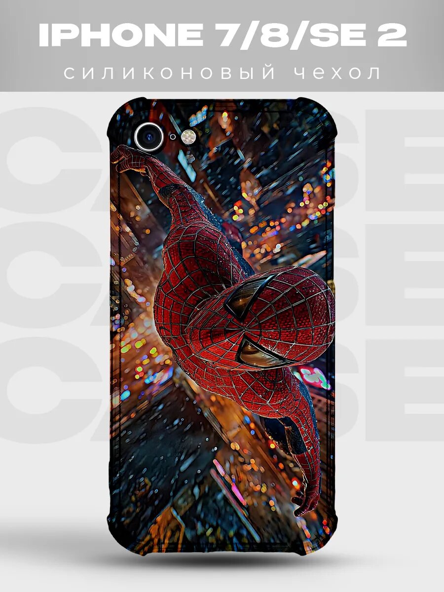 Чехол на iPhone 7/8/SE 2 Человек-паук комикс spider man марв