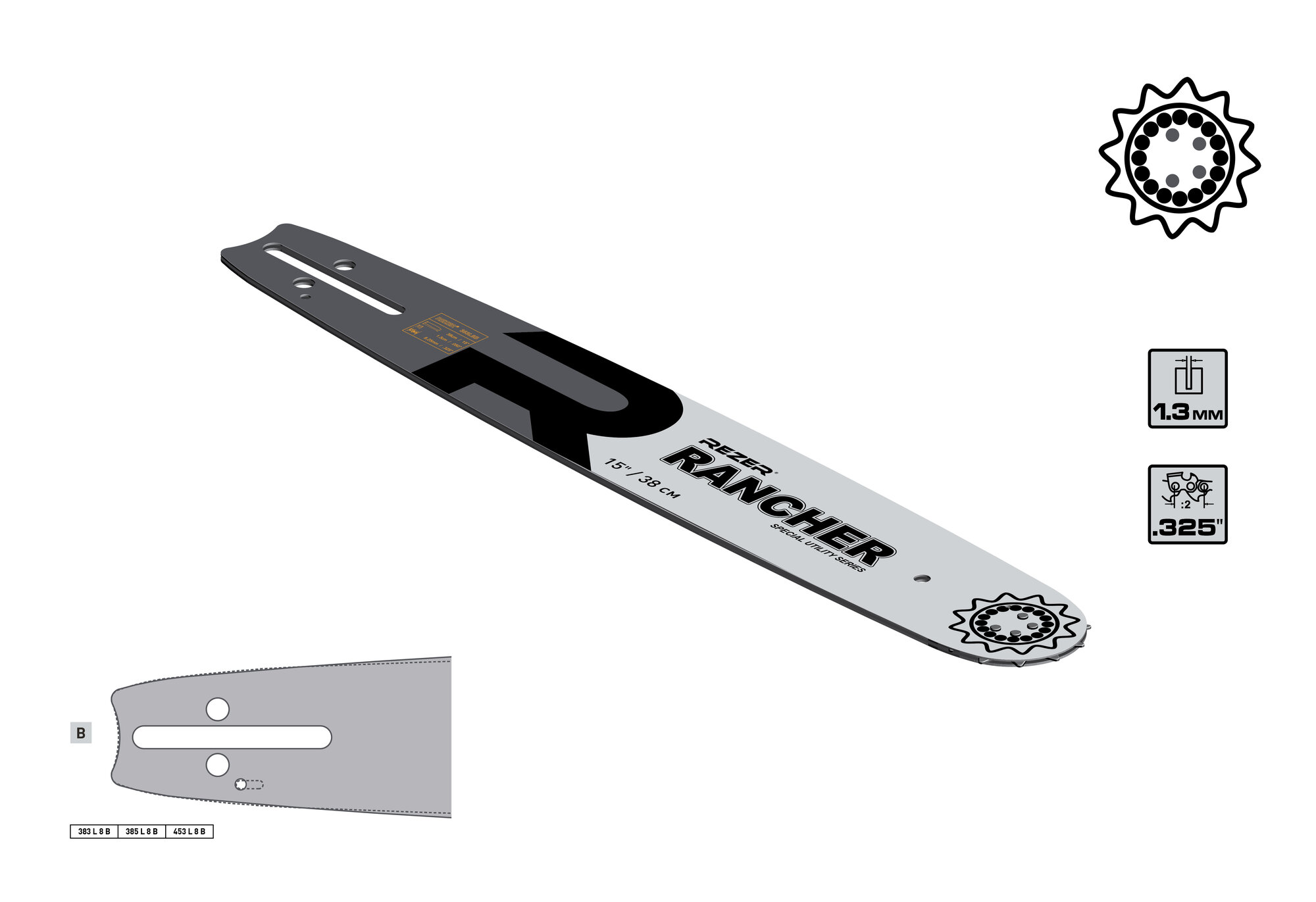 Rancher 383 L 8 B сварная (Husqvarna137,142 ; Парма4;15"-64зв.) Rezer спеццена от 40 шт - 250 р!