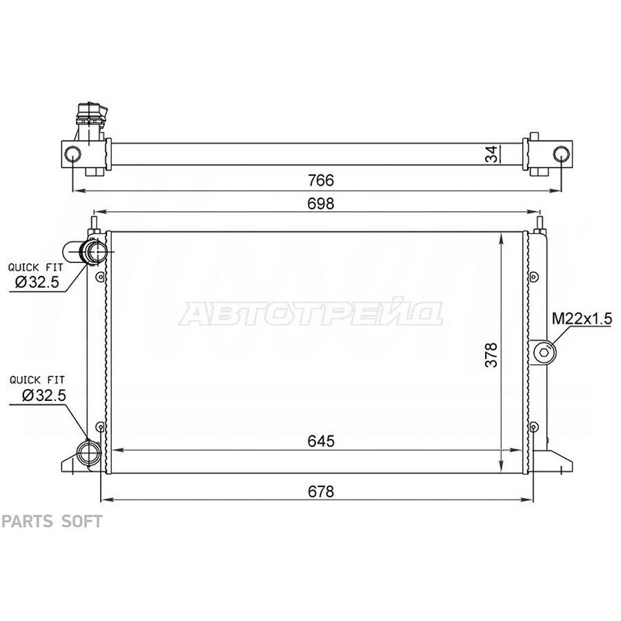 Радиатор Ford Galaxy 00-06 / SEAT Alhambra 00-10 от официального дистрибьютора, SAT, артикул SGFD0015